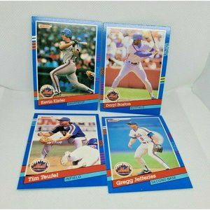Vintage Donruss 91 Mets Lot Of 4 Collectible Baseball Trading Cards